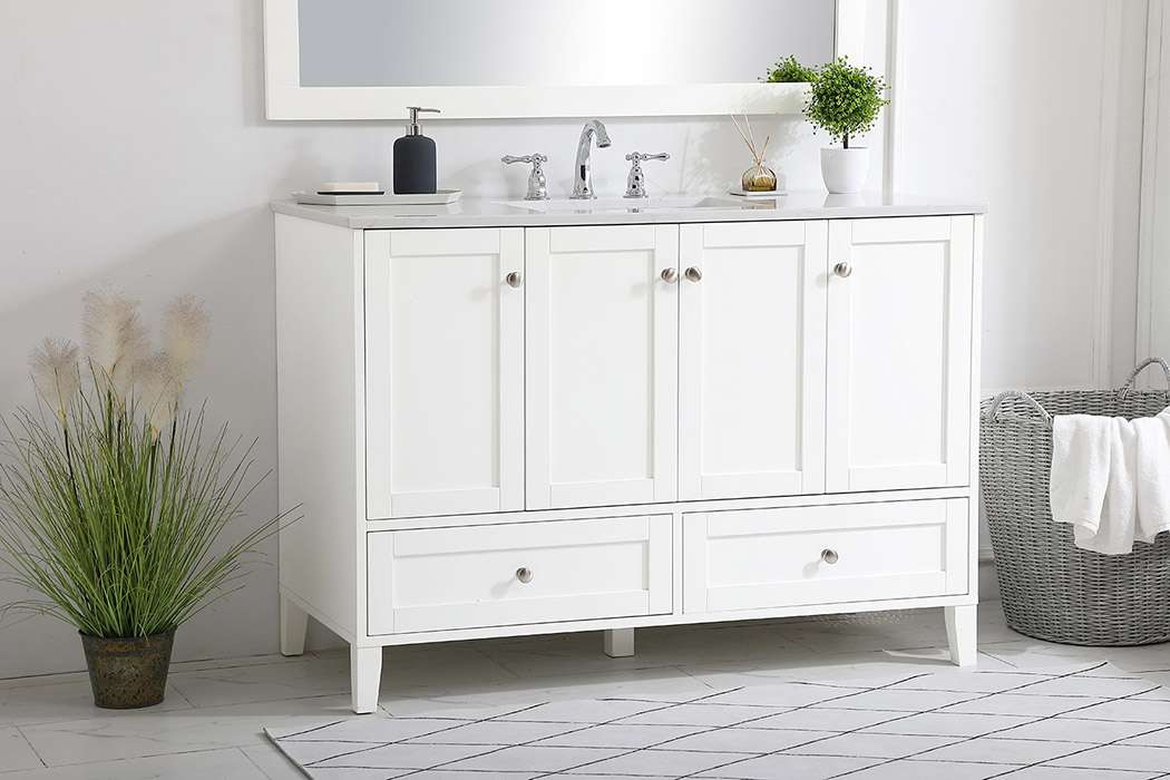 Elegant Bathroom Vanity - White (VF18048WH)