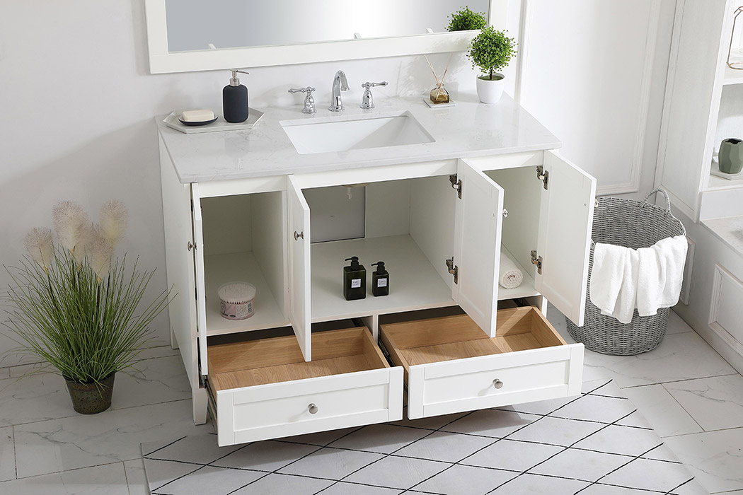 Elegant Bathroom Vanity - White (VF18048WH)