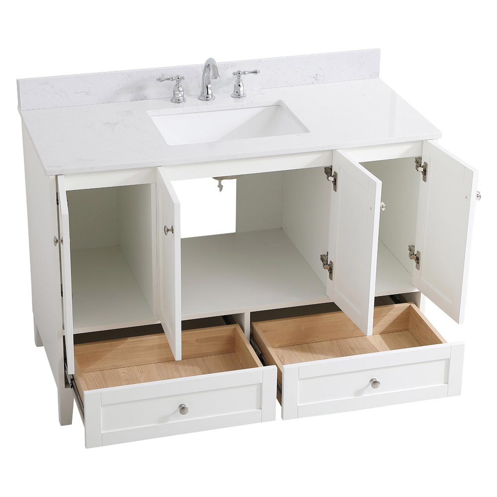 Elegant Bathroom Vanity - White (VF18048WH-BS)