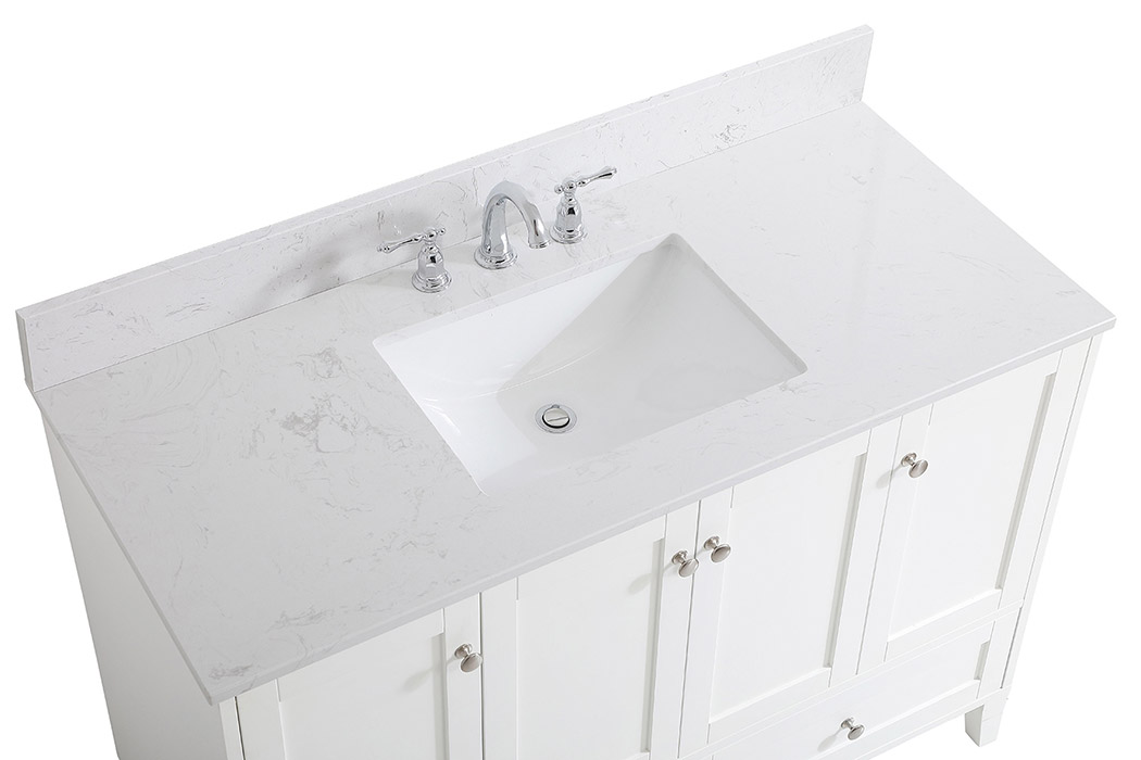 Elegant Bathroom Vanity - White (VF18048WH-BS)