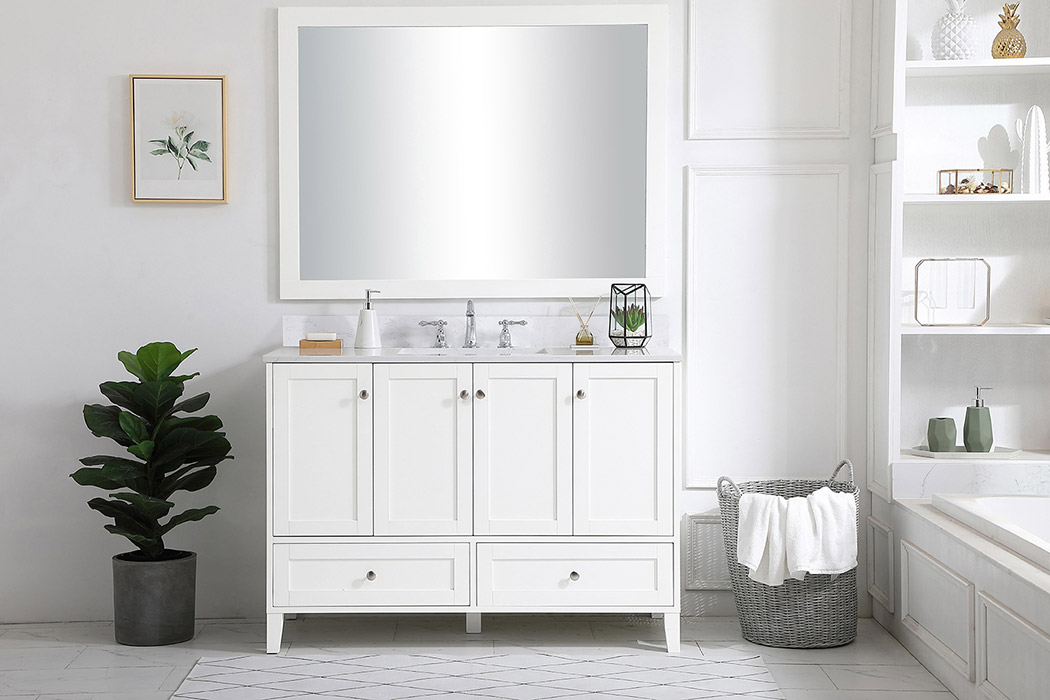 Elegant Bathroom Vanity - White (VF18048WH-BS)