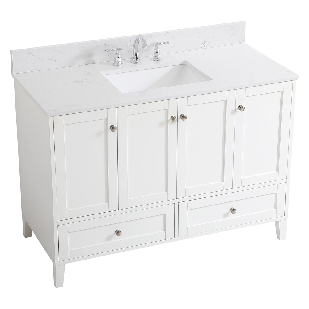 Elegant Bathroom Vanity - White (VF18048WH-BS)