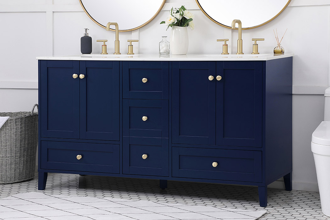 Elegant Bathroom Vanity - Blue (VF18060DBL)