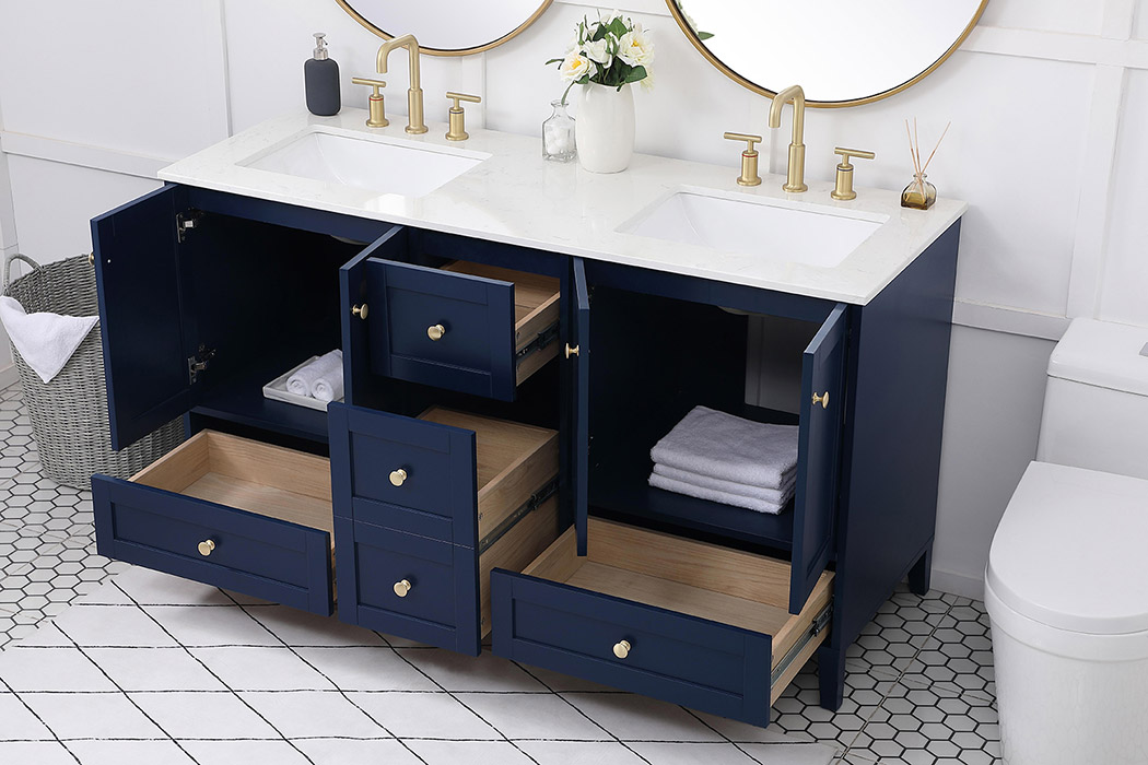 Elegant Bathroom Vanity - Blue (VF18060DBL)