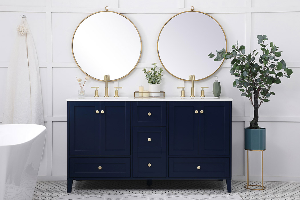 Elegant Bathroom Vanity - Blue (VF18060DBL)