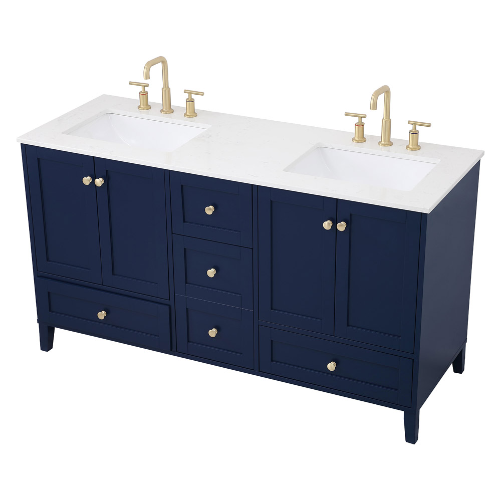 Elegant Bathroom Vanity - Blue (VF18060DBL)