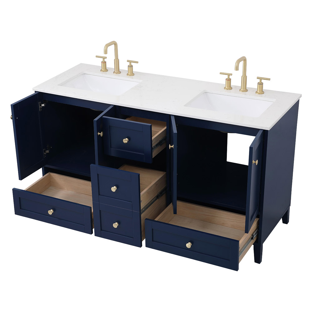 Elegant Bathroom Vanity - Blue (VF18060DBL)