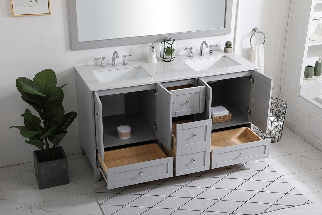 Elegant Bathroom Vanity - Gray (VF18060DGR)