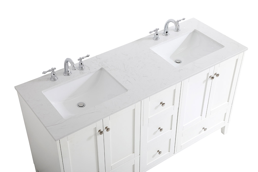 Elegant Bathroom Vanity - White (VF18060DWH)