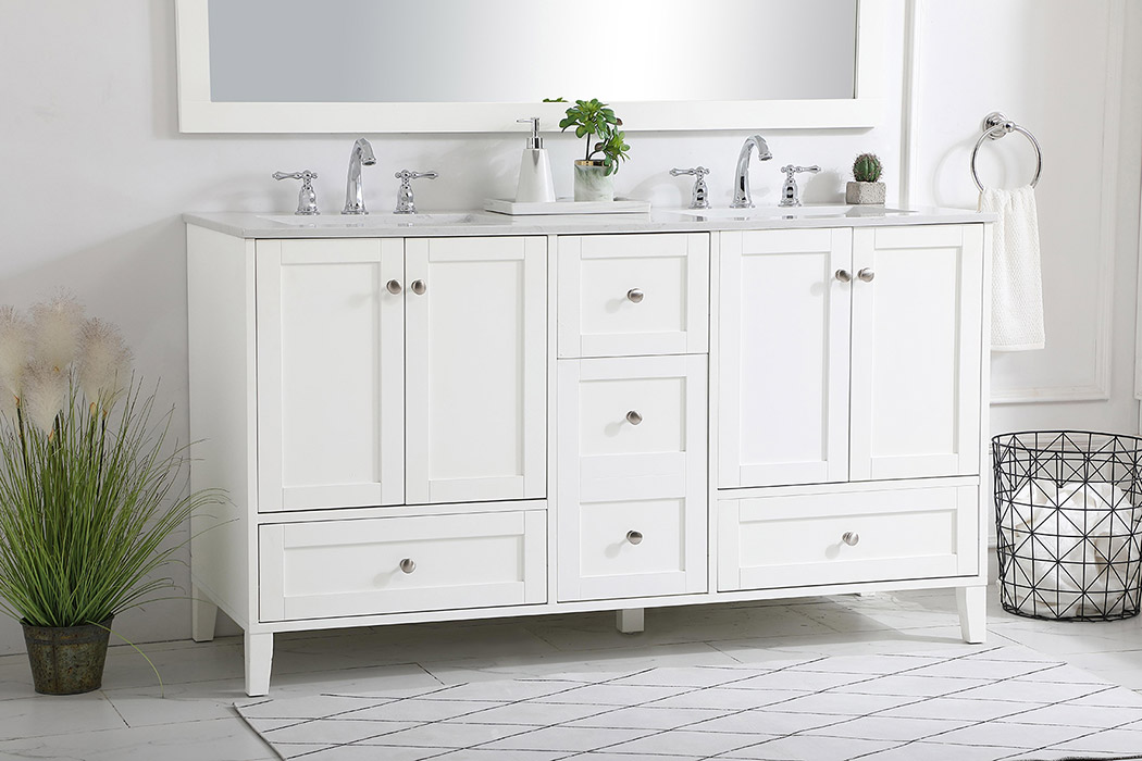 Elegant Bathroom Vanity - White (VF18060DWH)