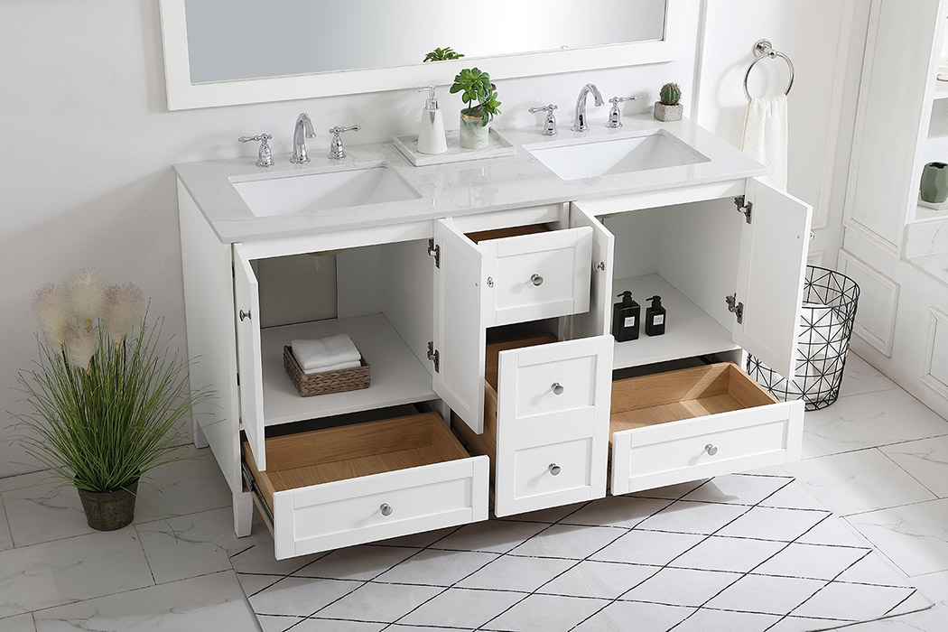 Elegant Bathroom Vanity - White (VF18060DWH)