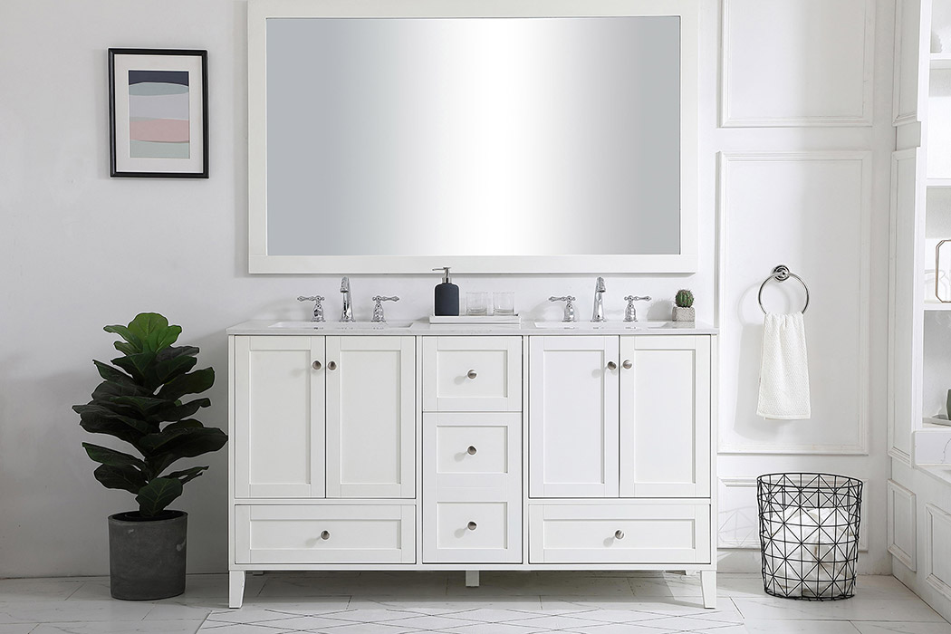 Elegant Bathroom Vanity - White (VF18060DWH)