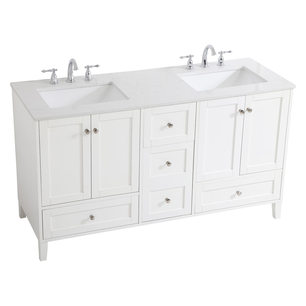 Elegant Bathroom Vanity - White (VF18060DWH)