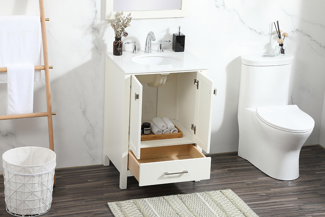 Elegant Bathroom Vanity - White (VF18824WH)