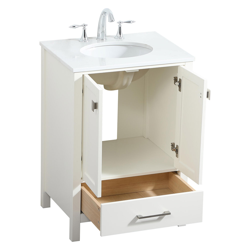 Elegant Bathroom Vanity - White (VF18824WH)