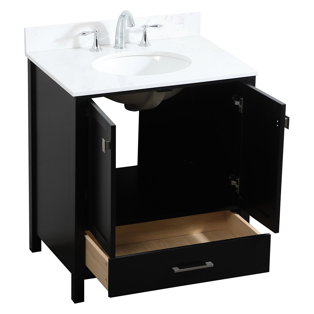 Elegant Bathroom Vanity - Black (VF18830BK-BS)