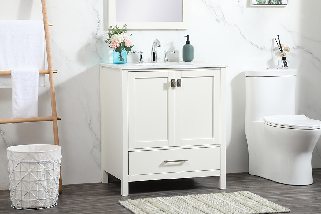 Elegant Bathroom Vanity - White (VF18830WH)