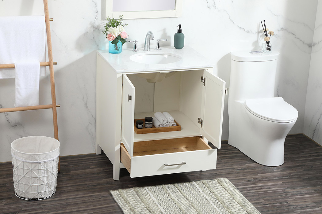 Elegant Bathroom Vanity - White (VF18830WH)