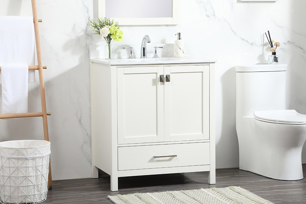 Elegant Bathroom Vanity - White (VF18830WH-BS)