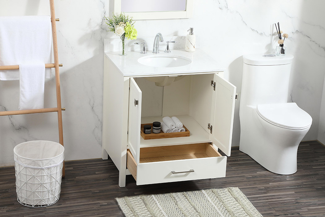 Elegant Bathroom Vanity - White (VF18830WH-BS)