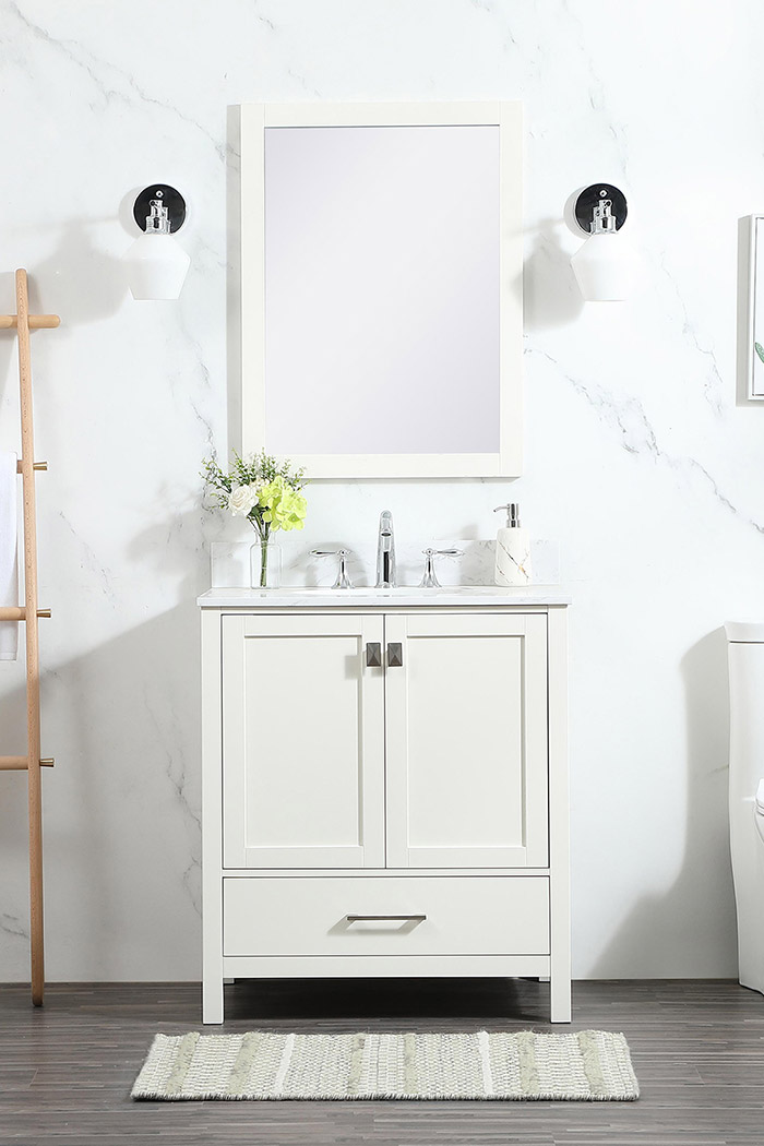 Elegant Bathroom Vanity - White (VF18830WH-BS)