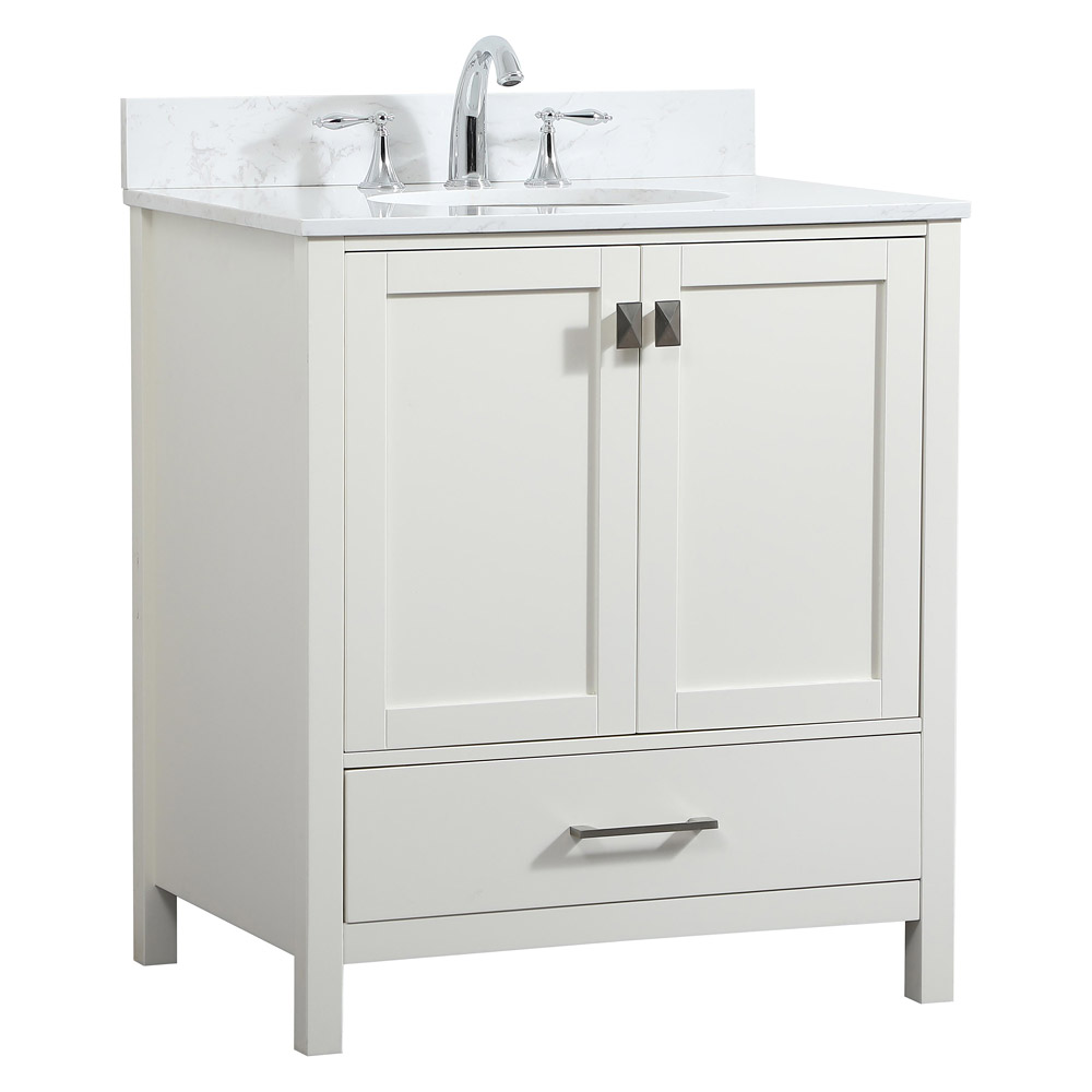 Elegant Bathroom Vanity - White (VF18830WH-BS)