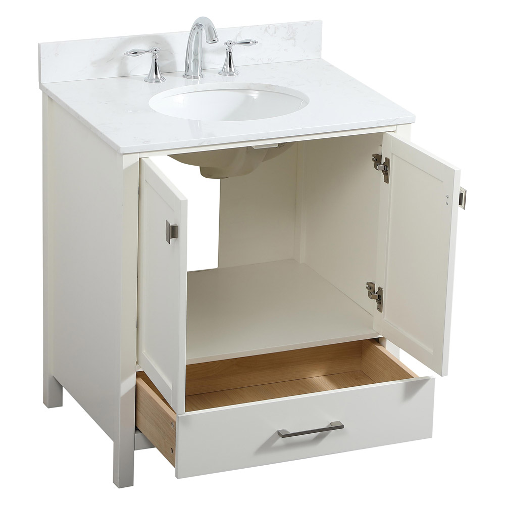 Elegant Bathroom Vanity - White (VF18830WH-BS)