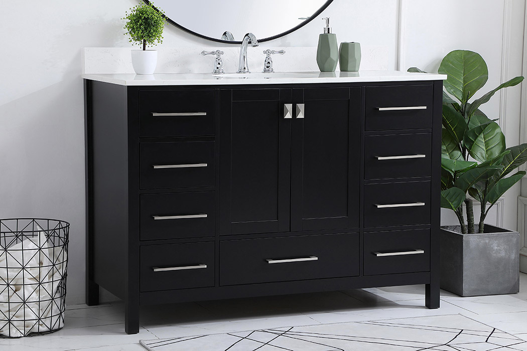 Elegant Bathroom Vanity - Black (VF18848BK-BS)