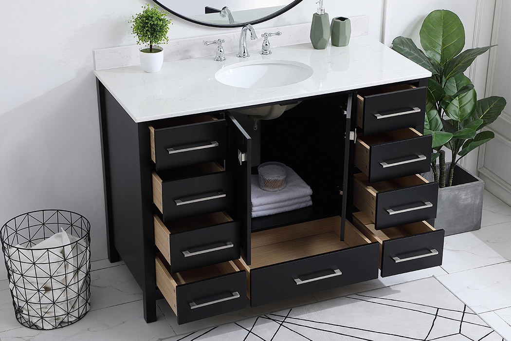 Elegant Bathroom Vanity - Black (VF18848BK-BS)