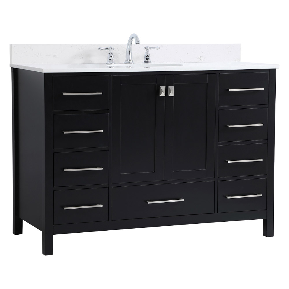 Elegant Bathroom Vanity - Black (VF18848BK-BS)