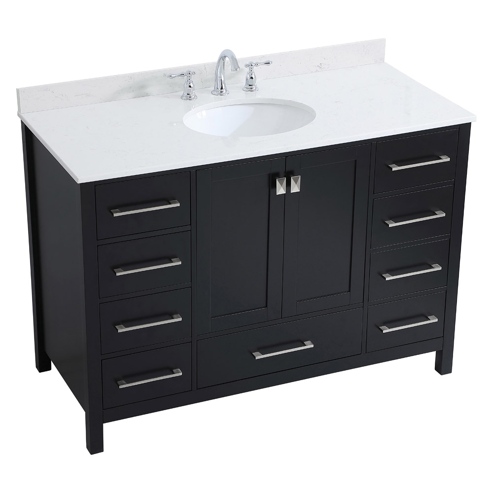 Elegant Bathroom Vanity - Black (VF18848BK-BS)