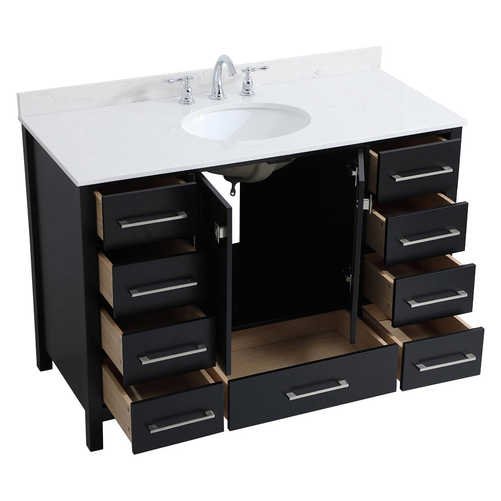 Elegant Bathroom Vanity - Black (VF18848BK-BS)