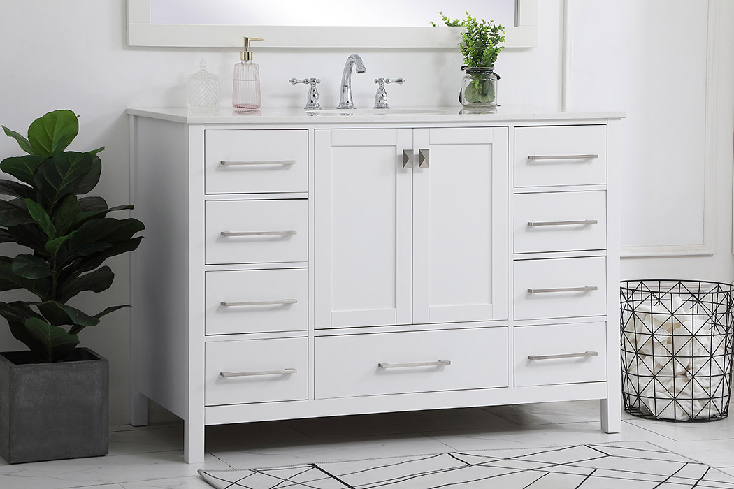 Elegant Bathroom Vanity - White (VF18848WH)