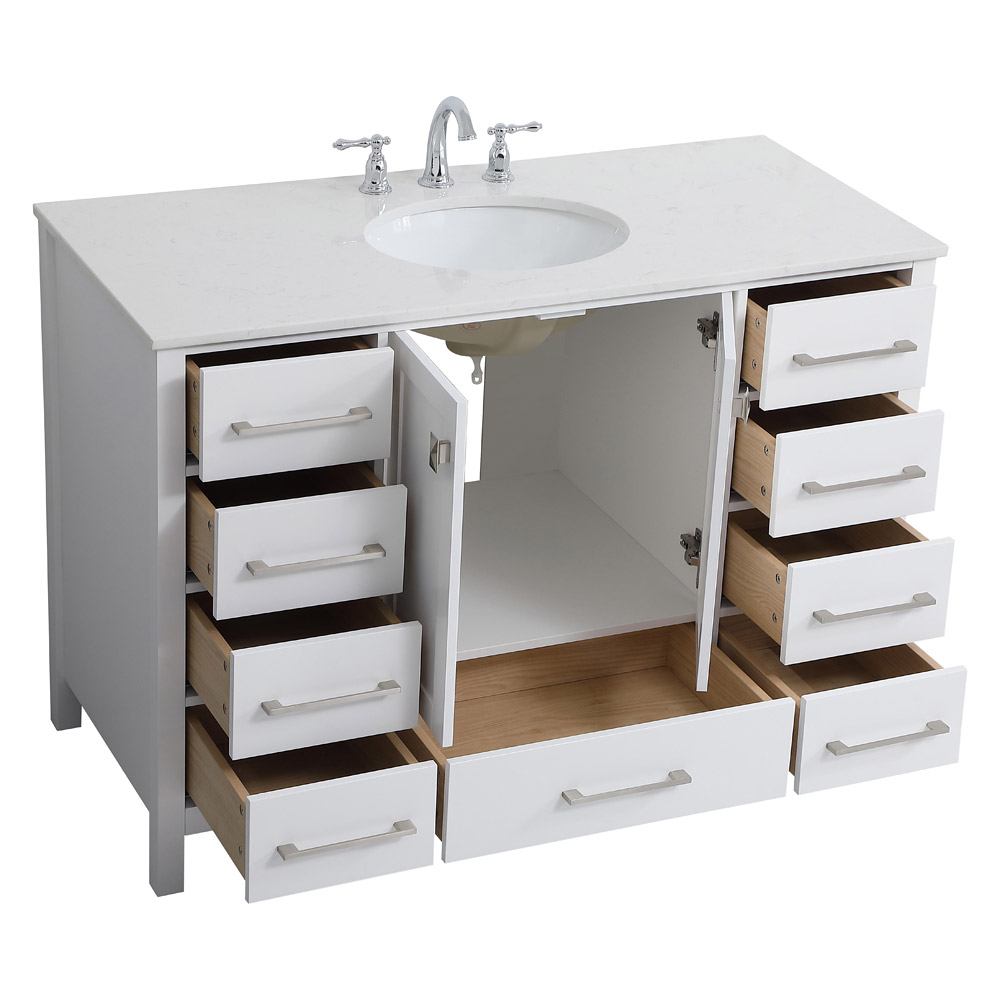 Elegant Bathroom Vanity - White (VF18848WH)