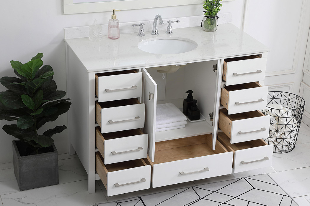 Elegant Bathroom Vanity - White (VF18848WH-BS)