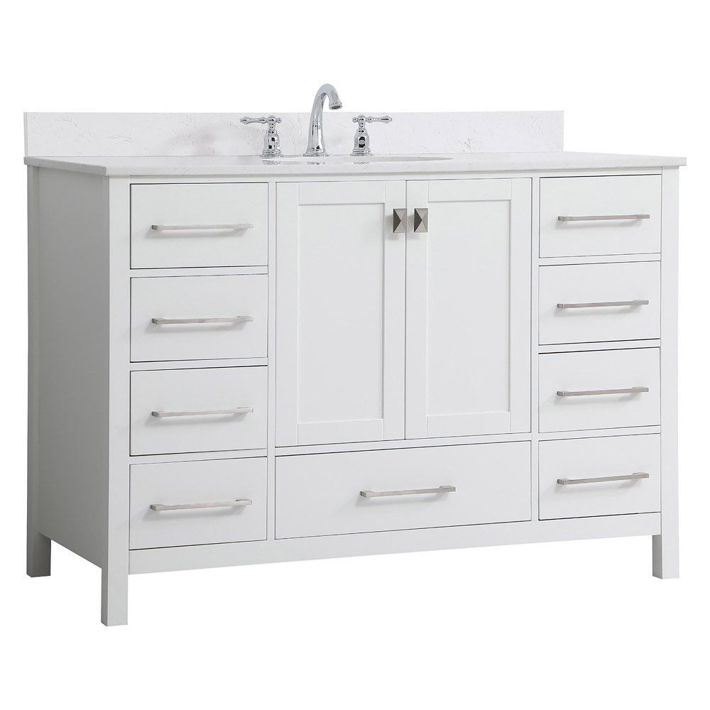 Elegant Bathroom Vanity - White (VF18848WH-BS)