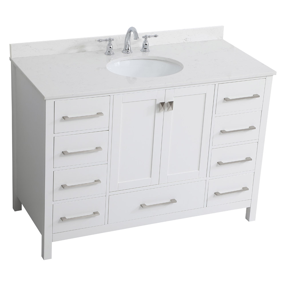 Elegant Bathroom Vanity - White (VF18848WH-BS)