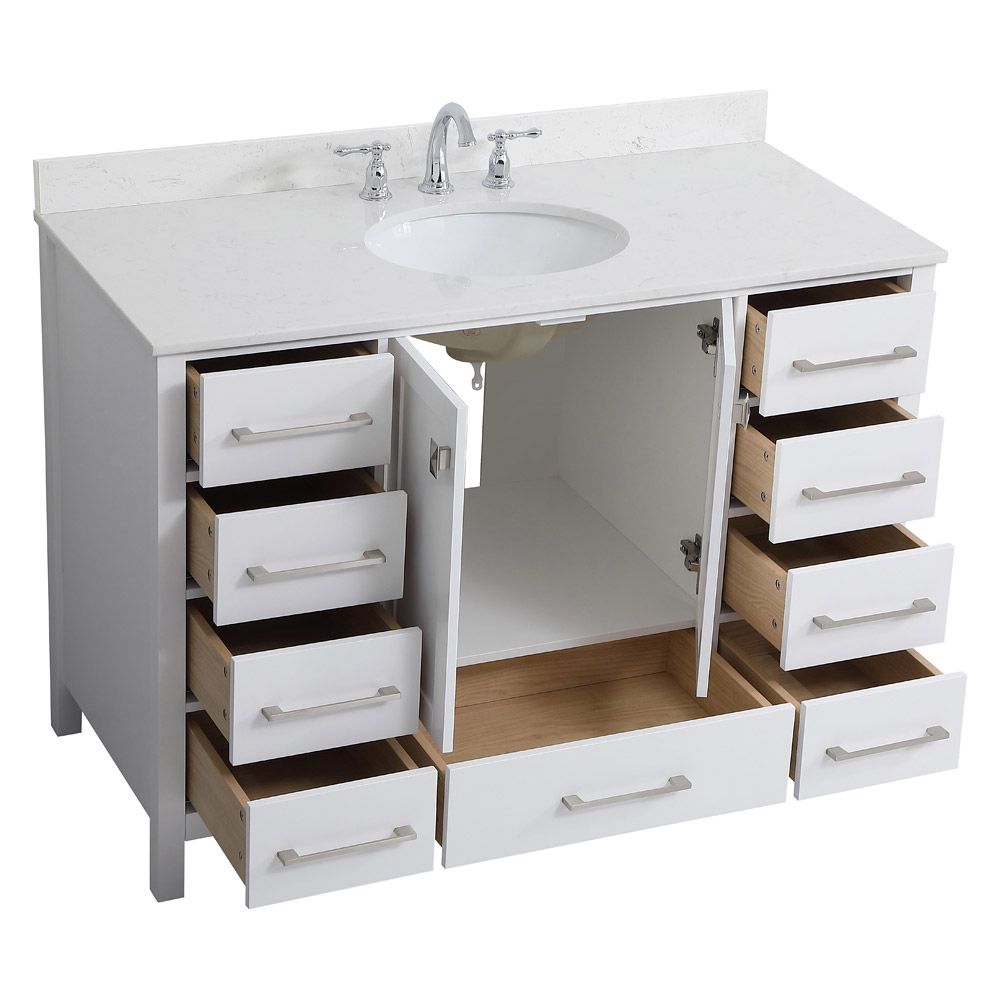 Elegant Bathroom Vanity - White (VF18848WH-BS)