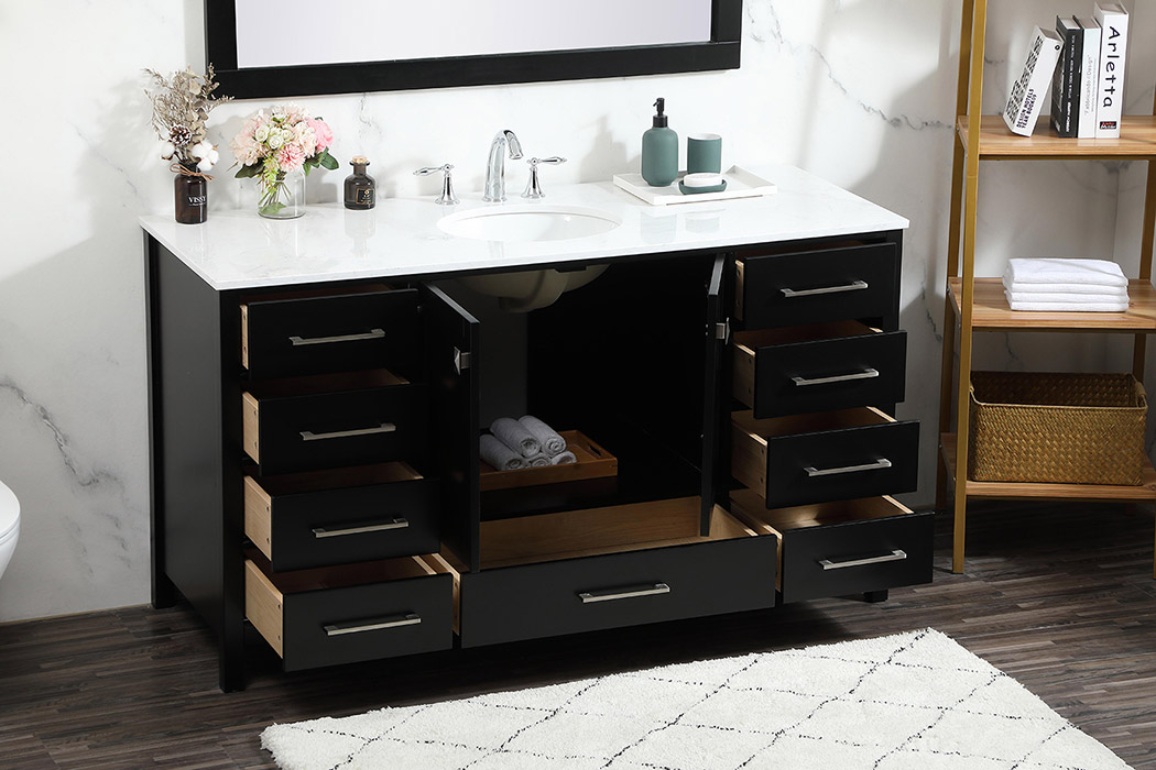 Elegant Bathroom Vanity - Black (VF18860BK)