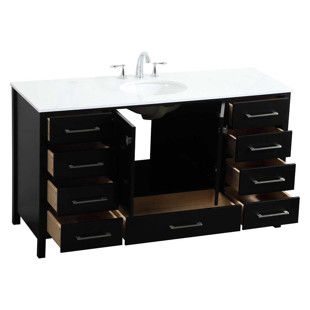 Elegant Bathroom Vanity - Black (VF18860BK)