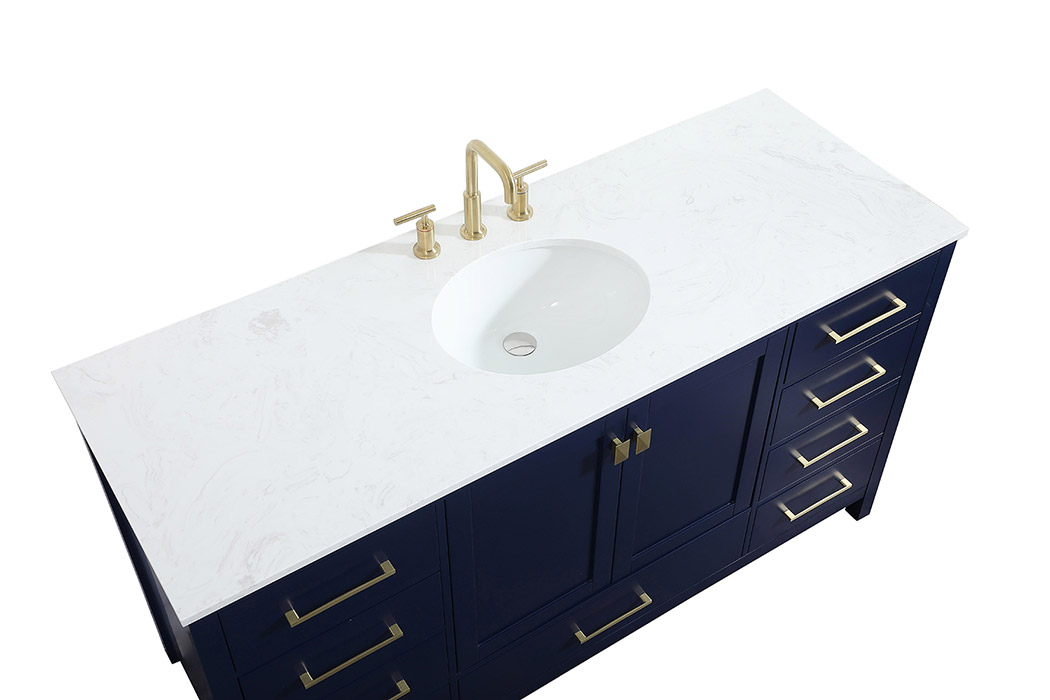 Elegant Bathroom Vanity - Blue (VF18860BL)