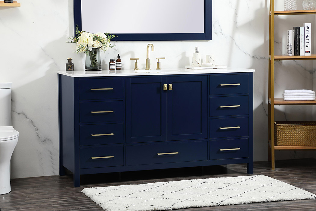 Elegant Bathroom Vanity - Blue (VF18860BL)