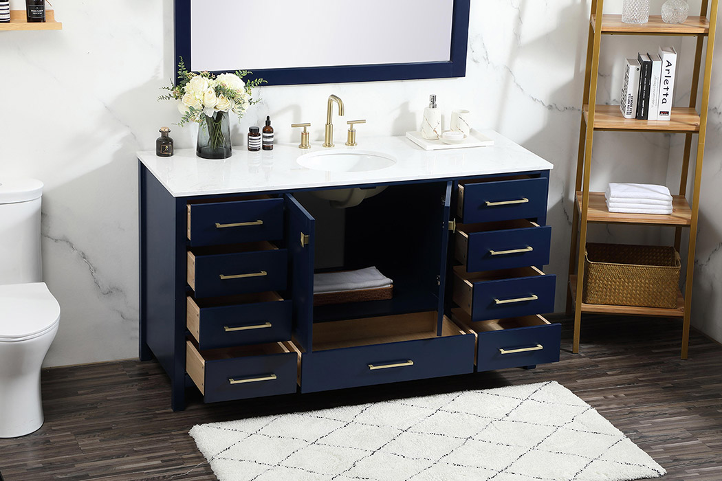 Elegant Bathroom Vanity - Blue (VF18860BL)