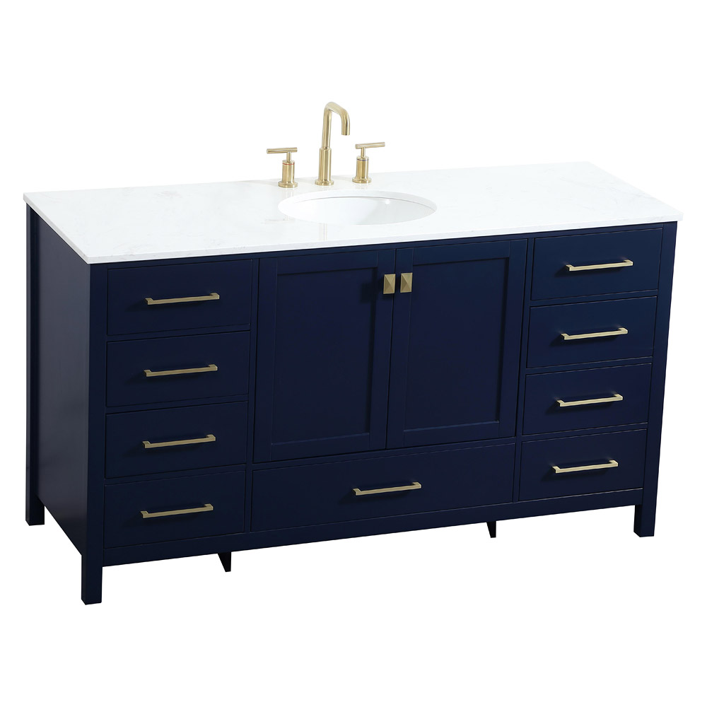 Elegant Bathroom Vanity - Blue (VF18860BL)