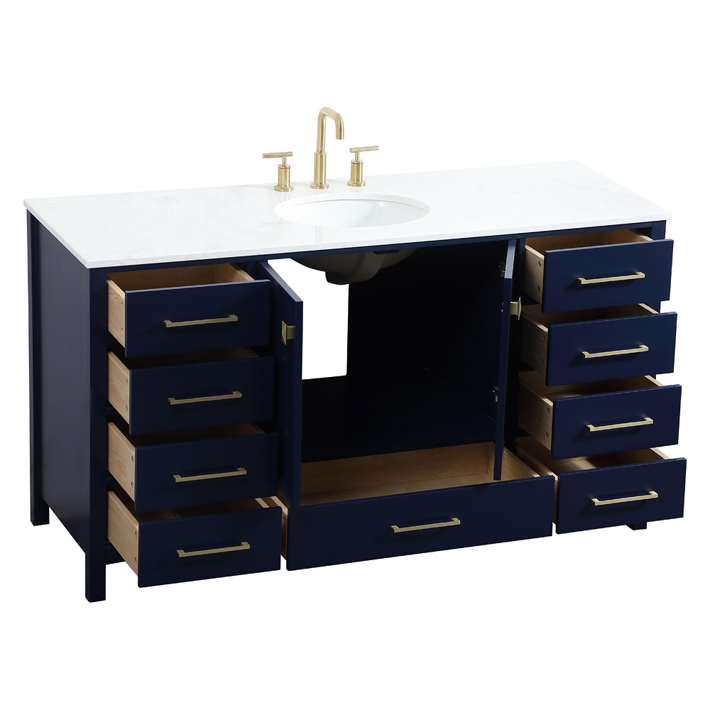 Elegant Bathroom Vanity - Blue (VF18860BL)