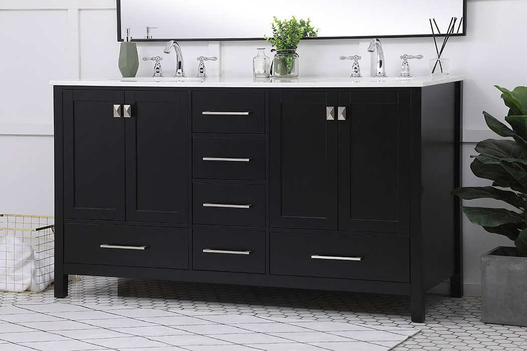 Elegant Bathroom Vanity - Black (VF18860DBK)