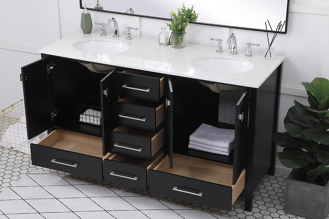 Elegant Bathroom Vanity - Black (VF18860DBK)