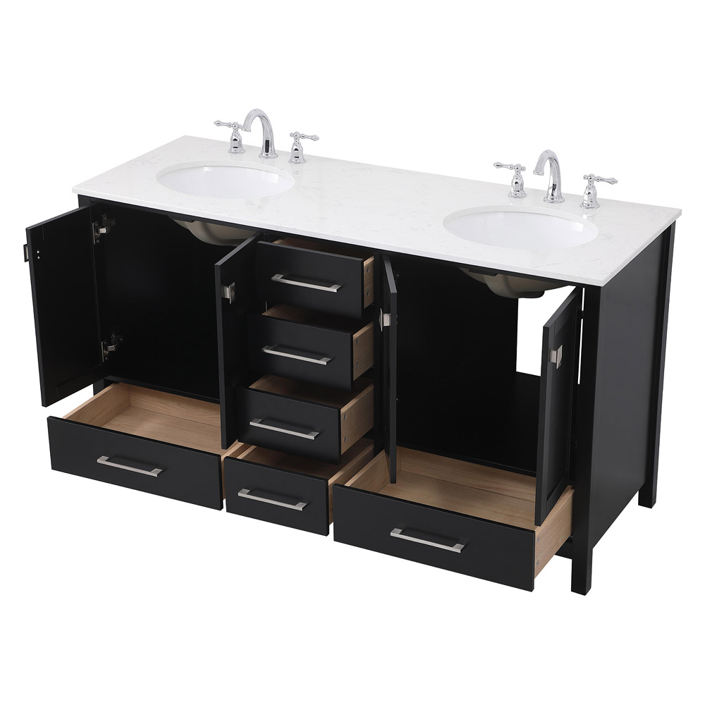 Elegant Bathroom Vanity - Black (VF18860DBK)