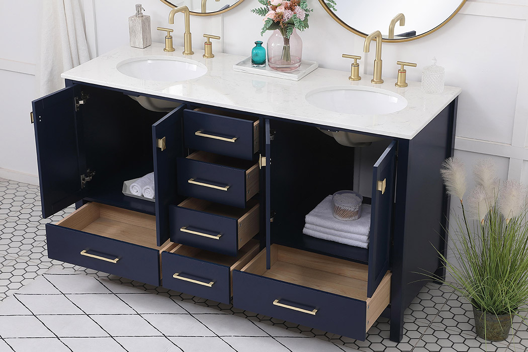 Elegant Bathroom Vanity - Blue (VF18860DBL)