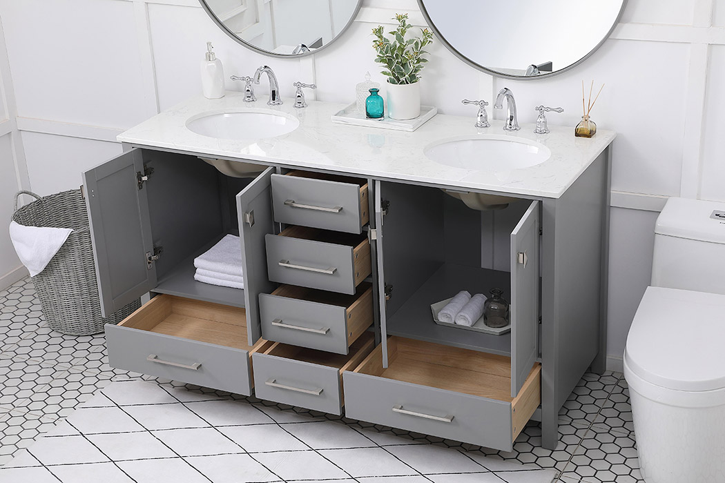 Elegant Bathroom Vanity - Gray (VF18860DGR)